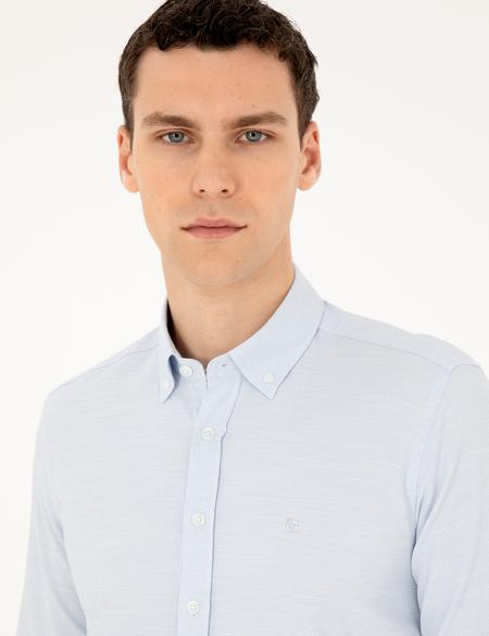 Açık Mavi Slim Fit Uzun Kollu Gömlek - 50291042027