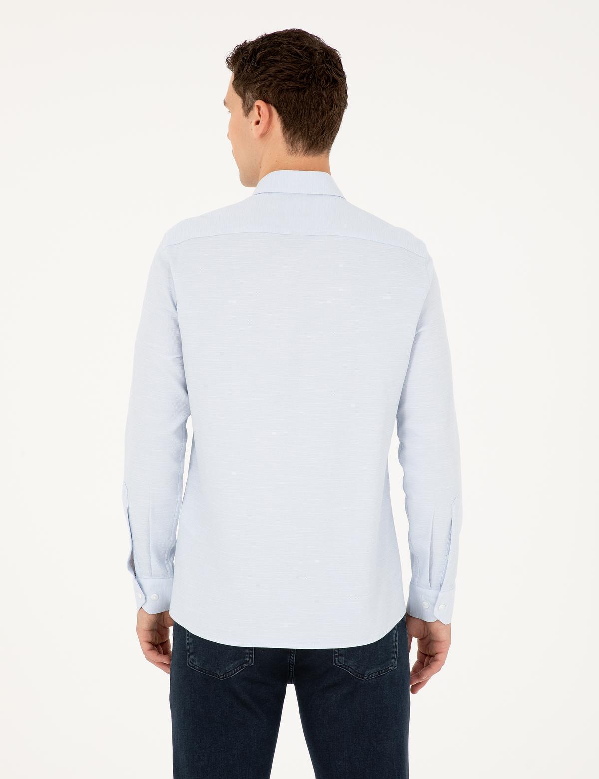 Açık Mavi Slim Fit Uzun Kollu Gömlek - 50291042027