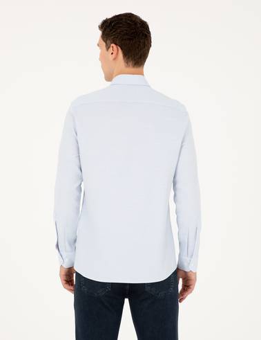 Açık Mavi Slim Fit Uzun Kollu Gömlek