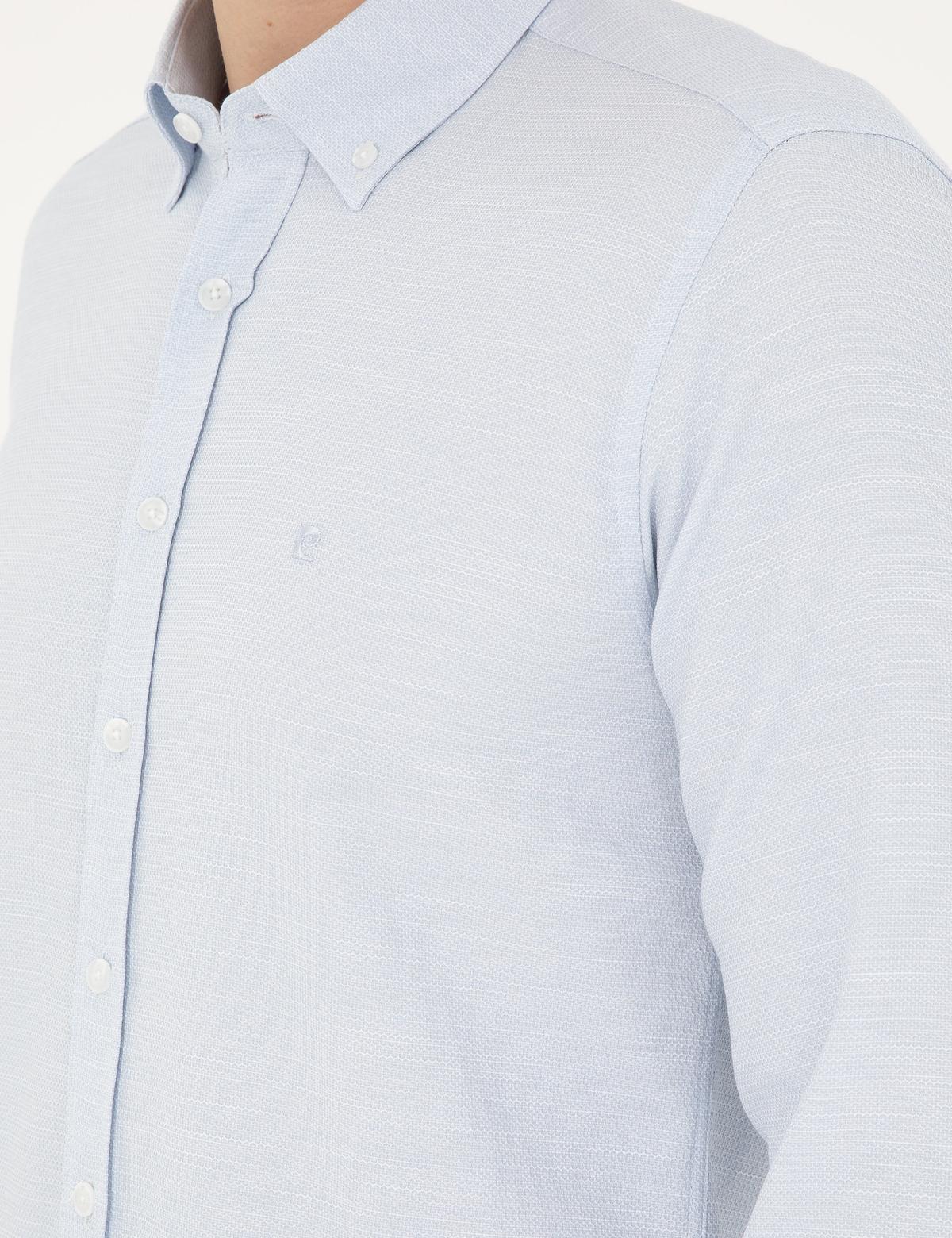 Açık Mavi Slim Fit Uzun Kollu Gömlek - 50291042027