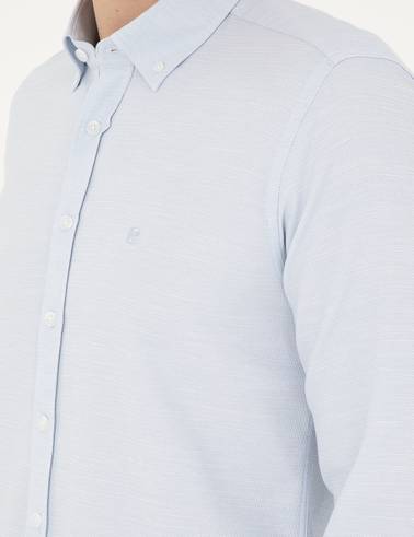 Açık Mavi Slim Fit Uzun Kollu Gömlek
