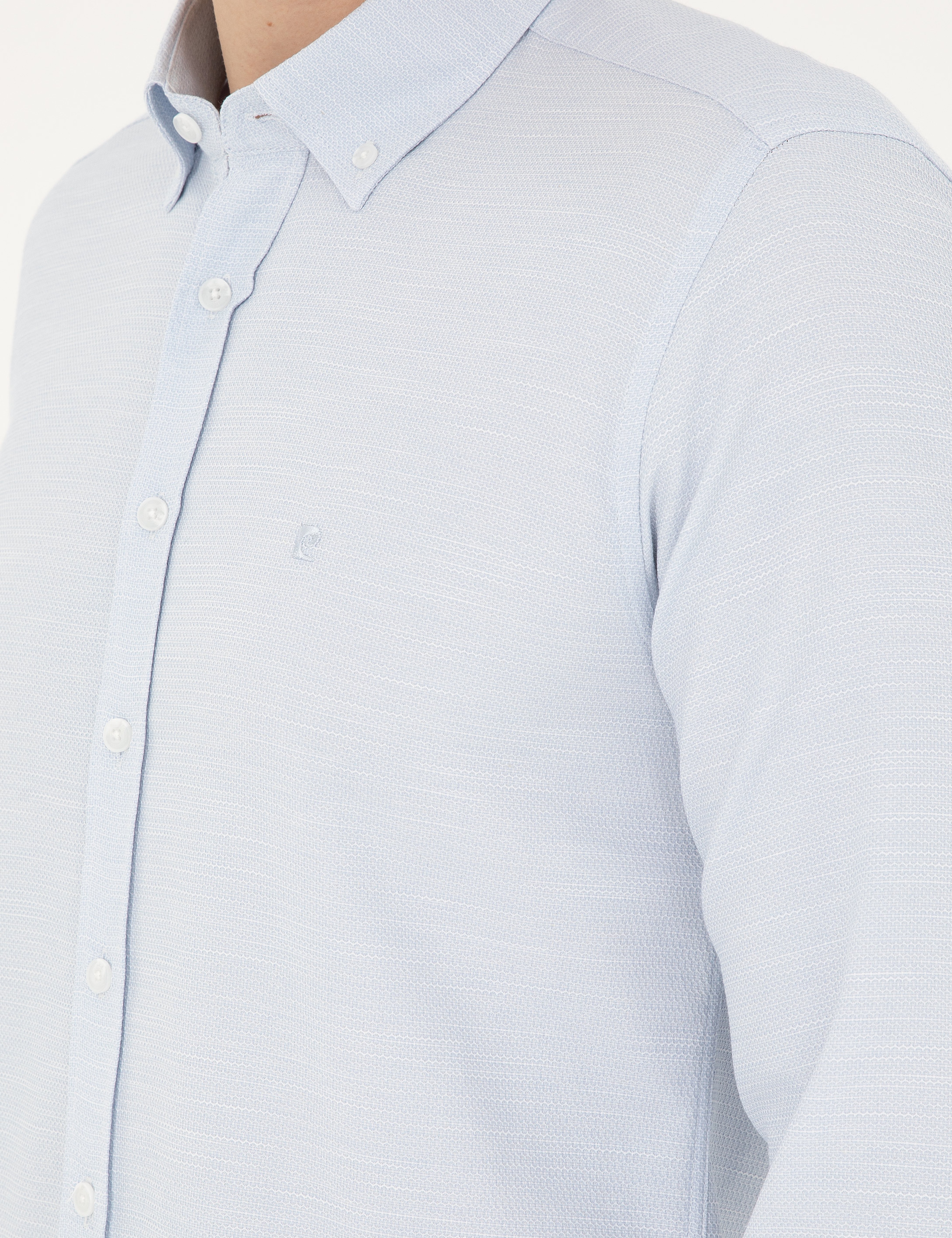 Açık Mavi Slim Fit Uzun Kollu Gömlek