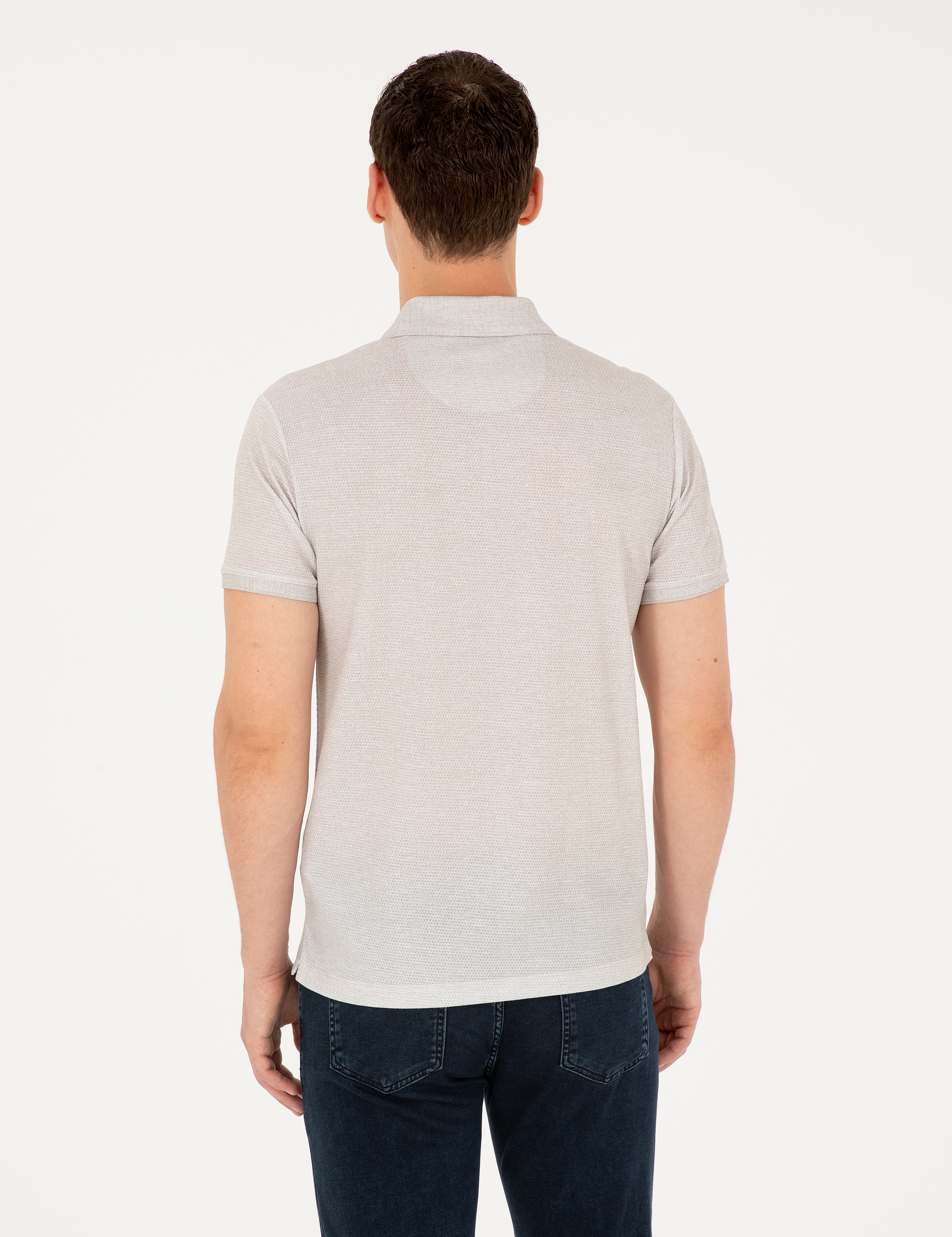 Bej Slim Fit Tişört - Image 5