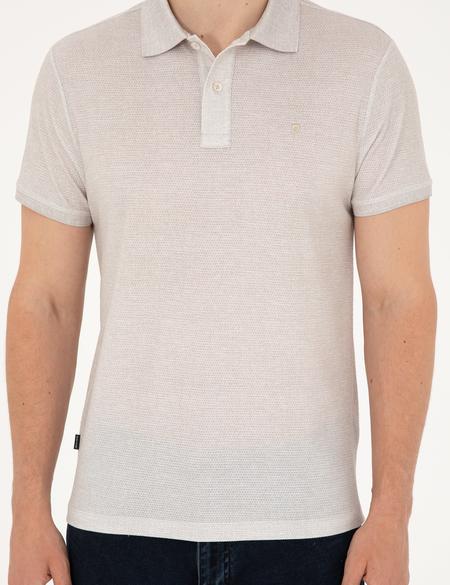 Bej Slim Fit Tişört - 50288926020