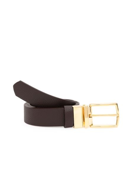 Kahverengi Çift Taraflı Kemer - 50294936003