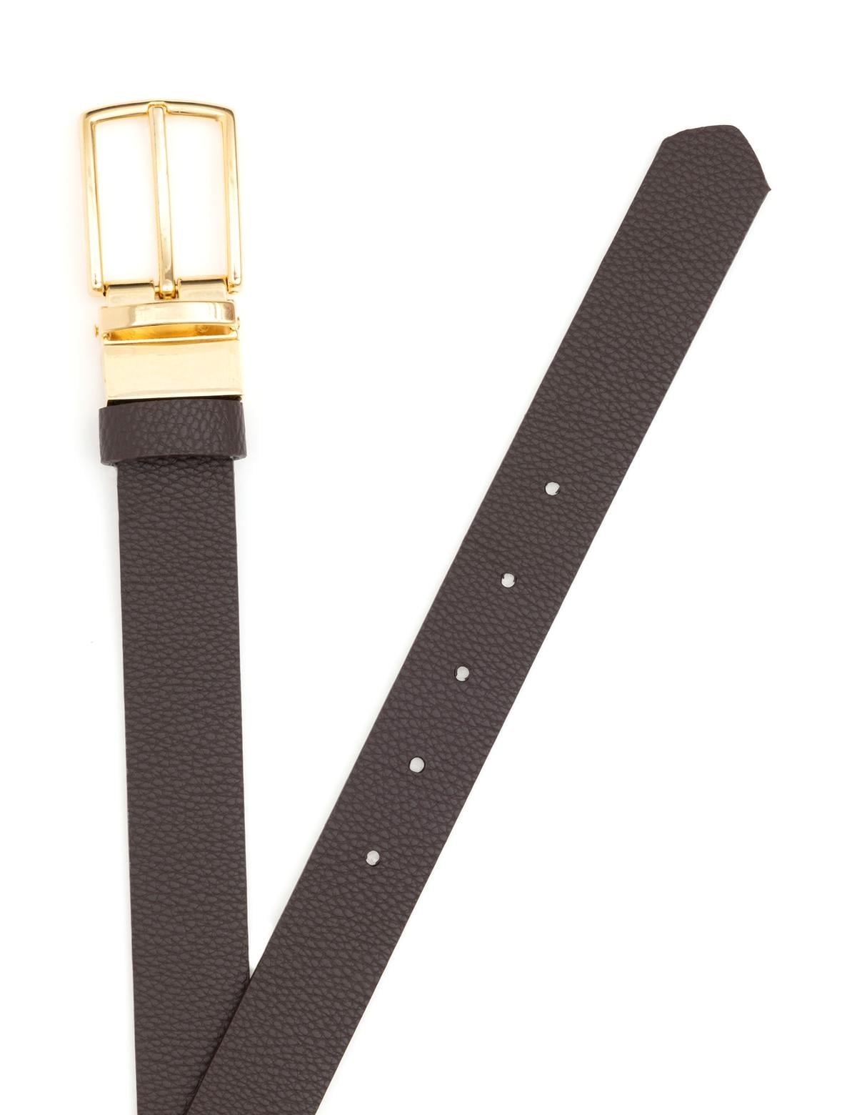 Kahverengi Çift Taraflı Kemer