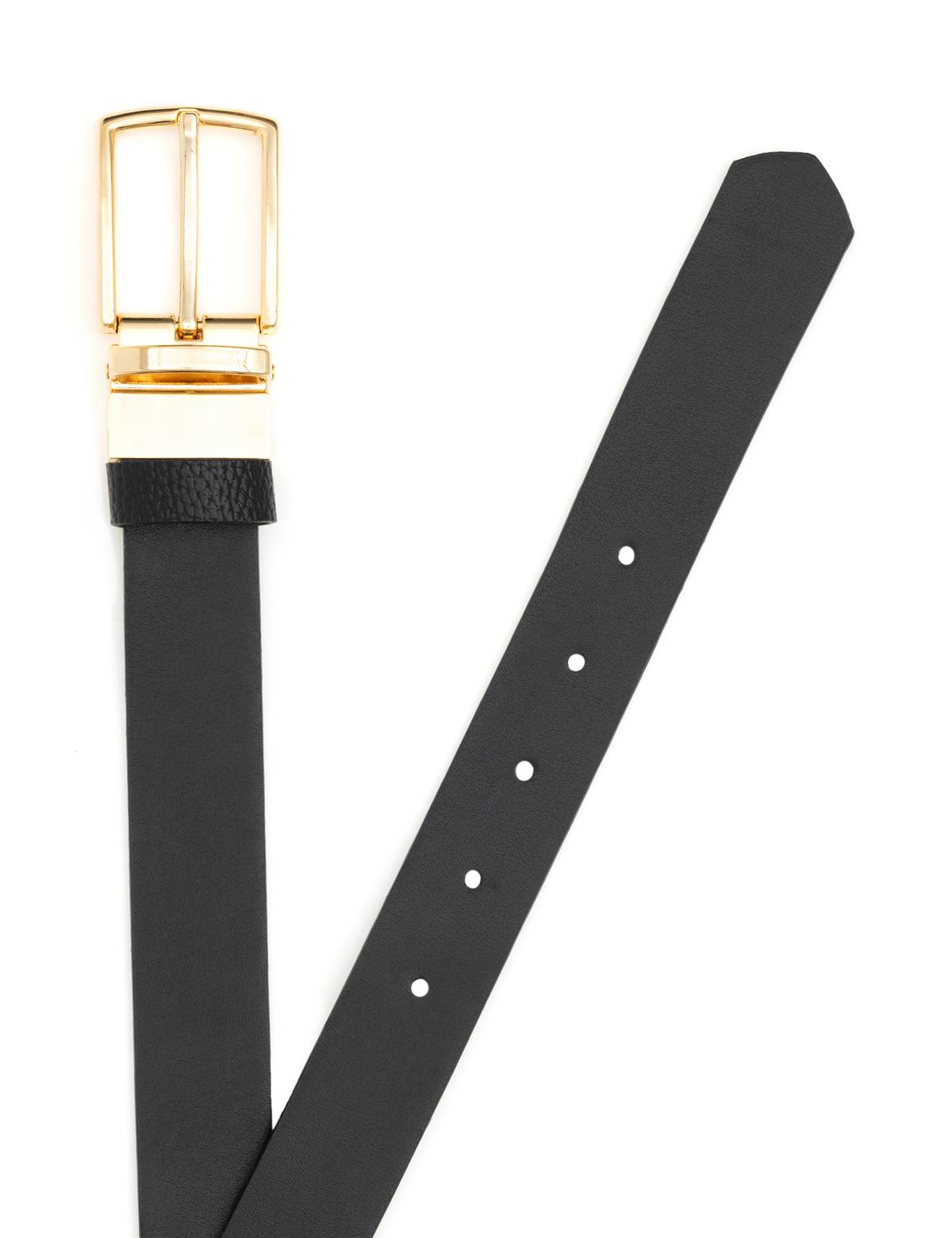 Siyah Çift Taraflı Kemer