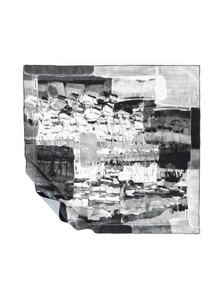 Siyah İpek Tivil Eşarp - 50302689002