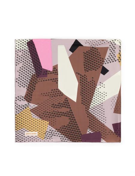 Kahverengi İpek Tivil Eşarp - 50302696002