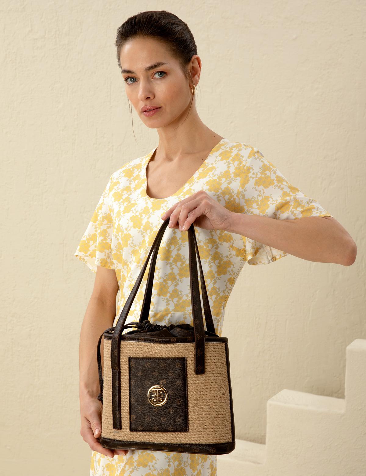 Bej Büzgülü Çanta - 50297658002