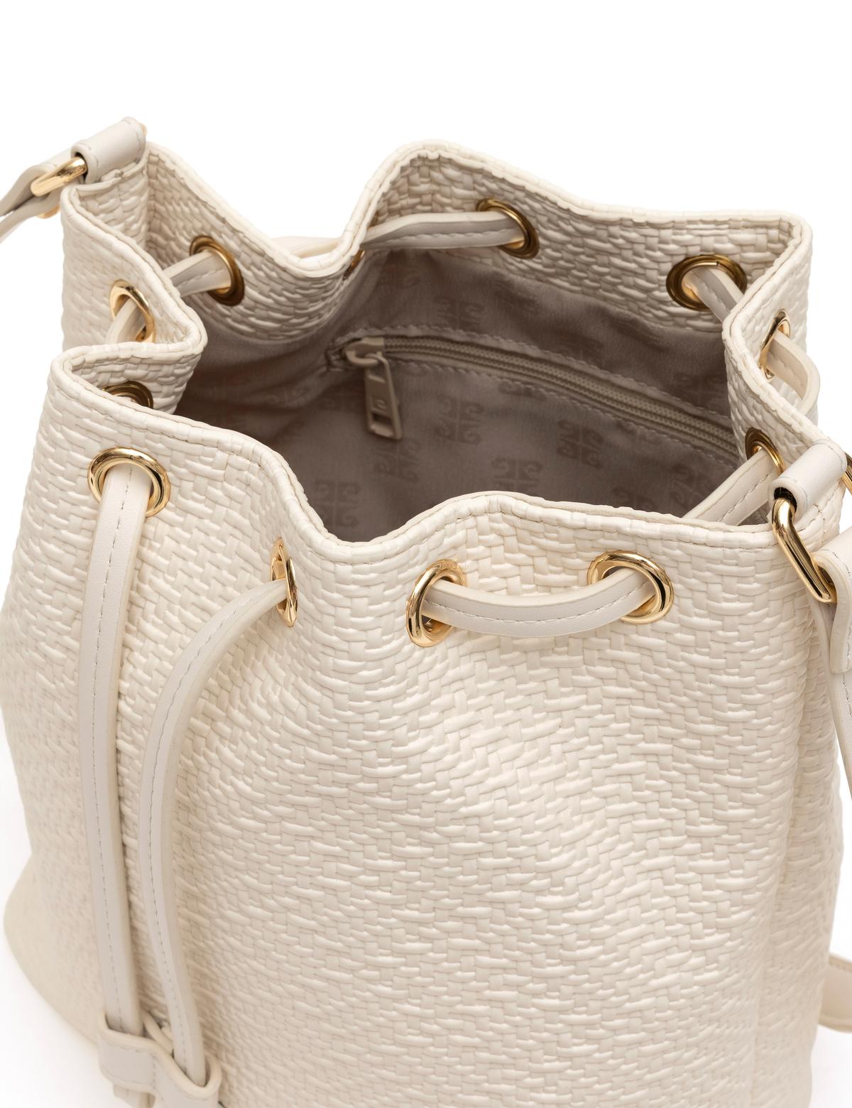 Ekru Büzgülü Çanta - 50297634005