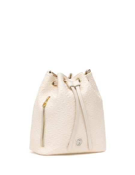 Ekru Büzgülü Çanta - 50297634005