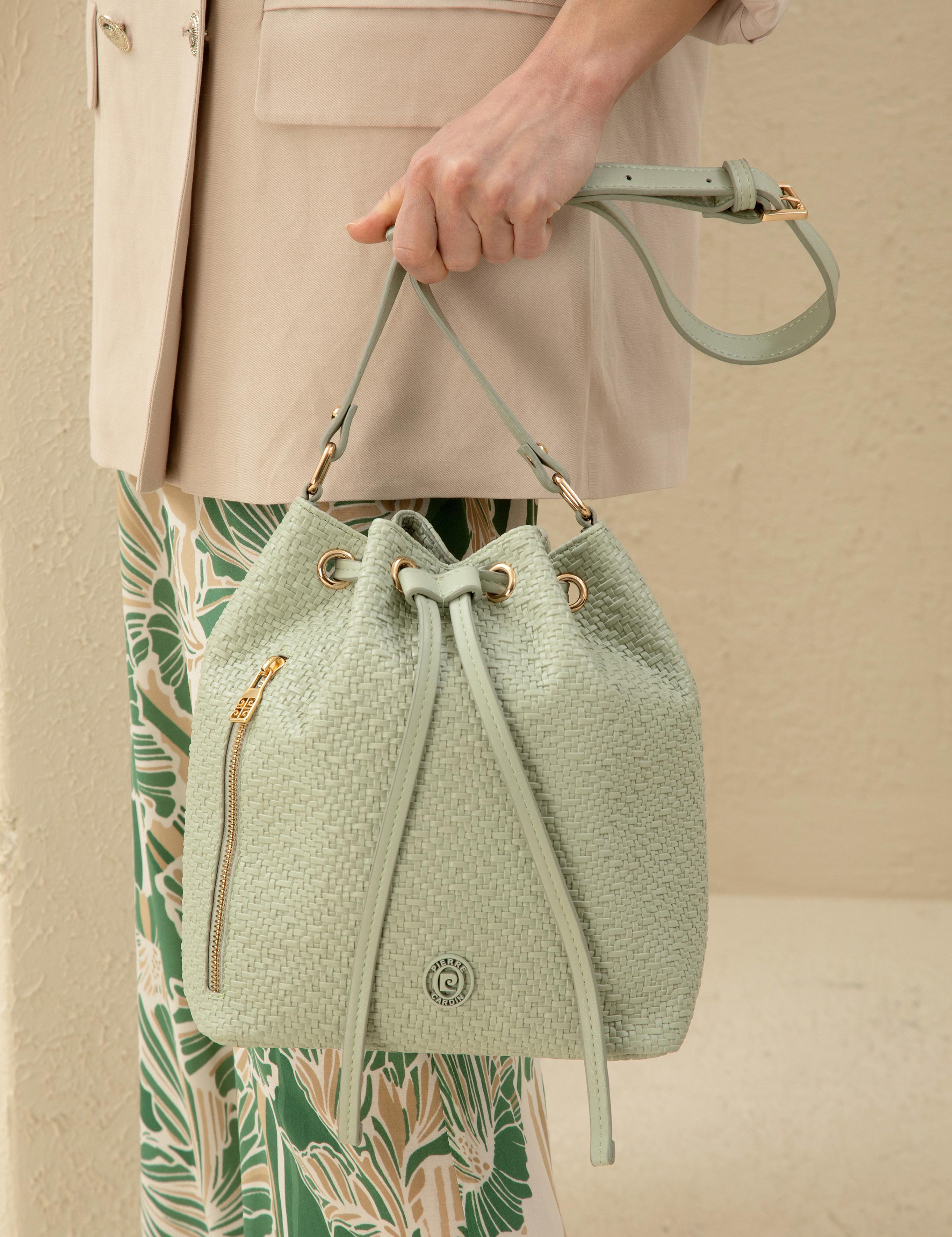 Su Yeşili Büzgülü Çanta