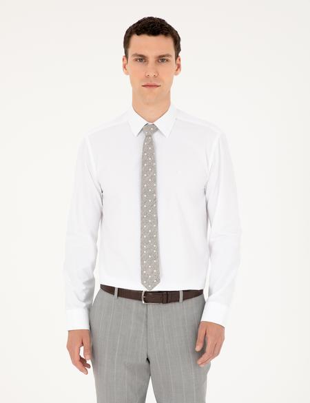 Beyaz Regular Fit Uzun Kollu Basic Gömlek - 50289411011