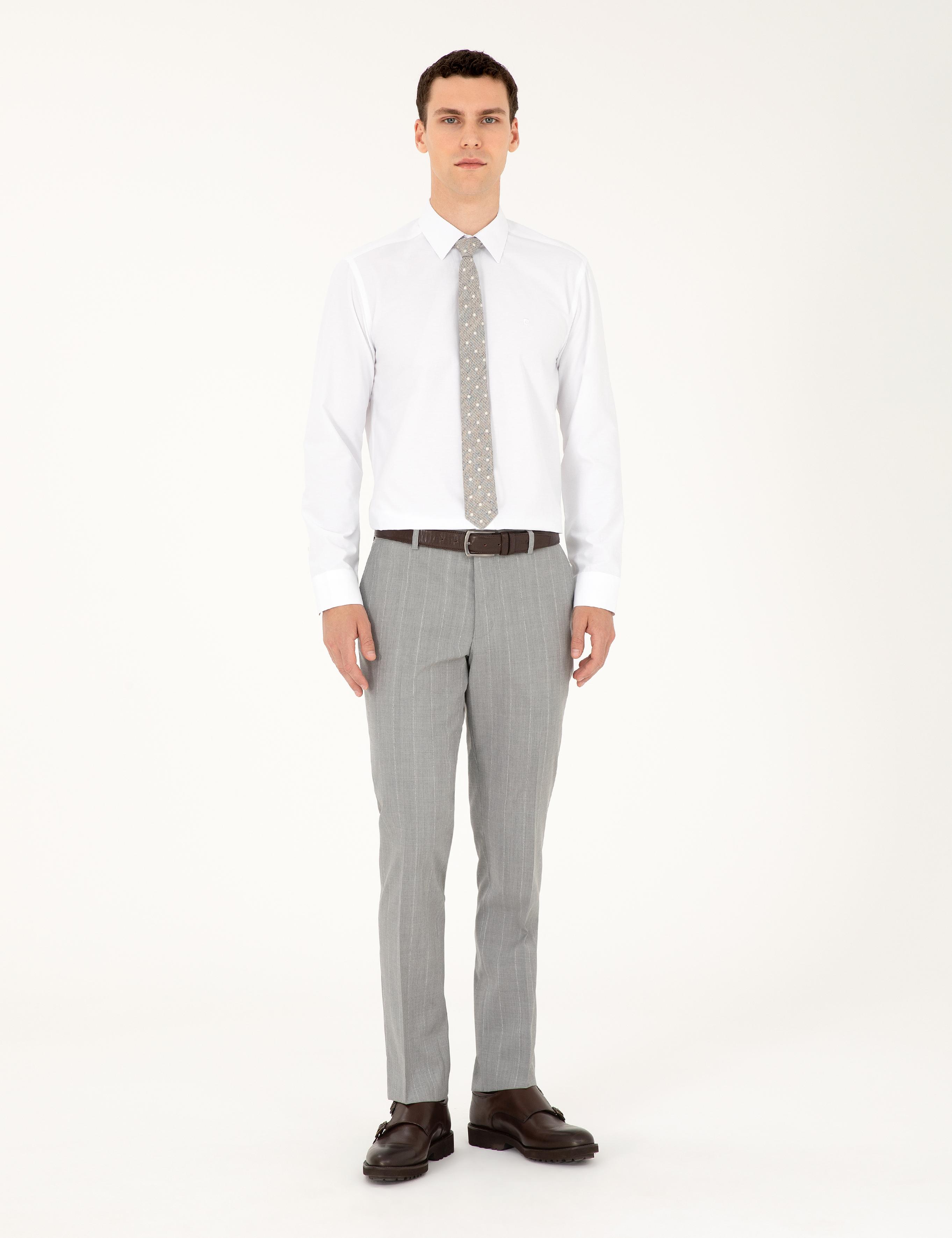 Beyaz Regular Fit Uzun Kollu Basic Gömlek