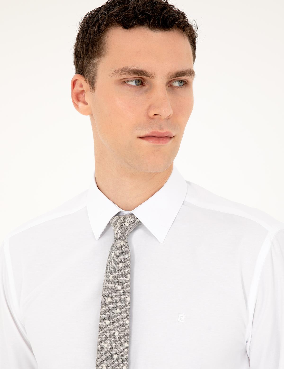 Beyaz Regular Fit Uzun Kollu Basic Gömlek - 50289411011