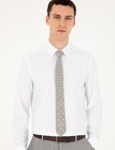 Beyaz Regular Fit Uzun Kollu Basic Gömlek - 50289411011
