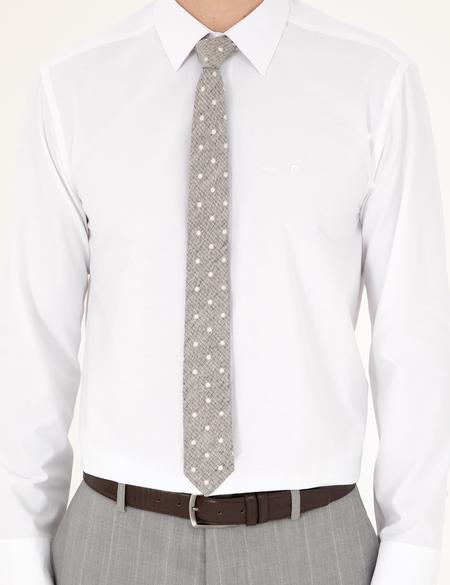 Beyaz Regular Fit Uzun Kollu Basic Gömlek - 50289411011