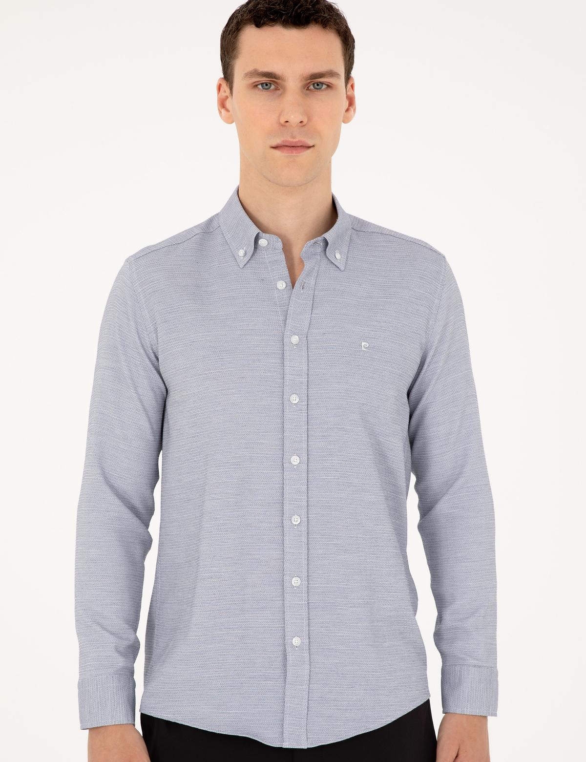 Lacivert Slim Fit Uzun Kollu Gömlek - 50291042036