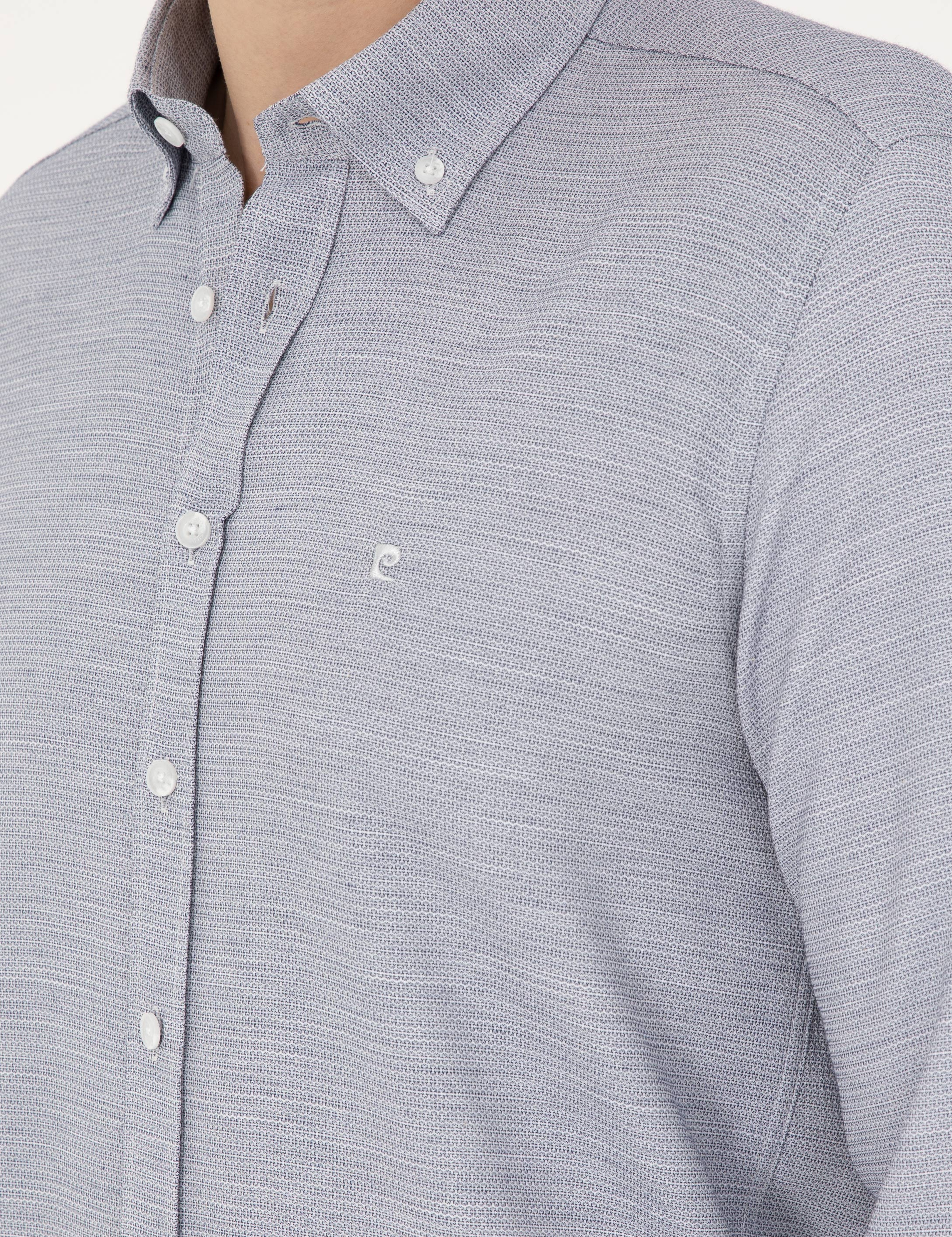 Lacivert Slim Fit Uzun Kollu Gömlek - Image 7
