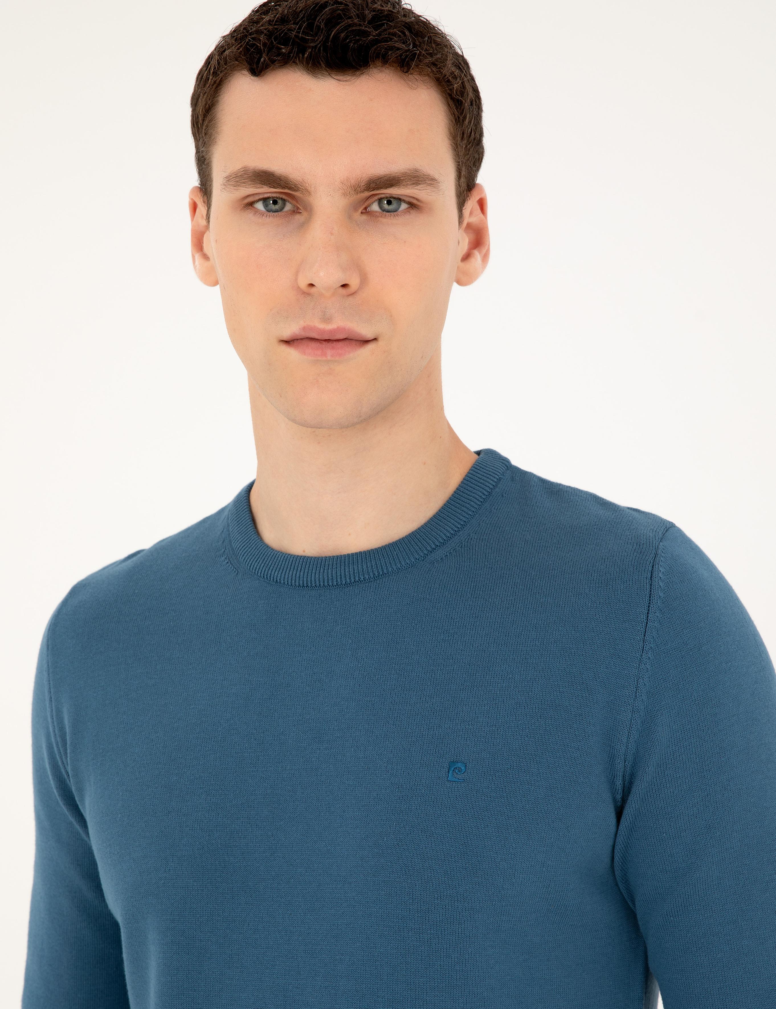 Kobalt Slim Fit Bisiklet Yaka Basic Triko Kazak