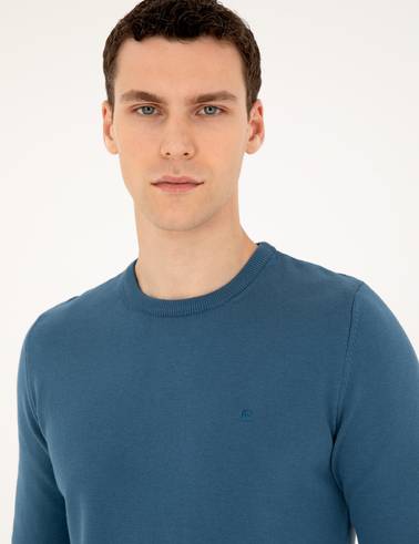 Kobalt Slim Fit Bisiklet Yaka Basic Triko Kazak