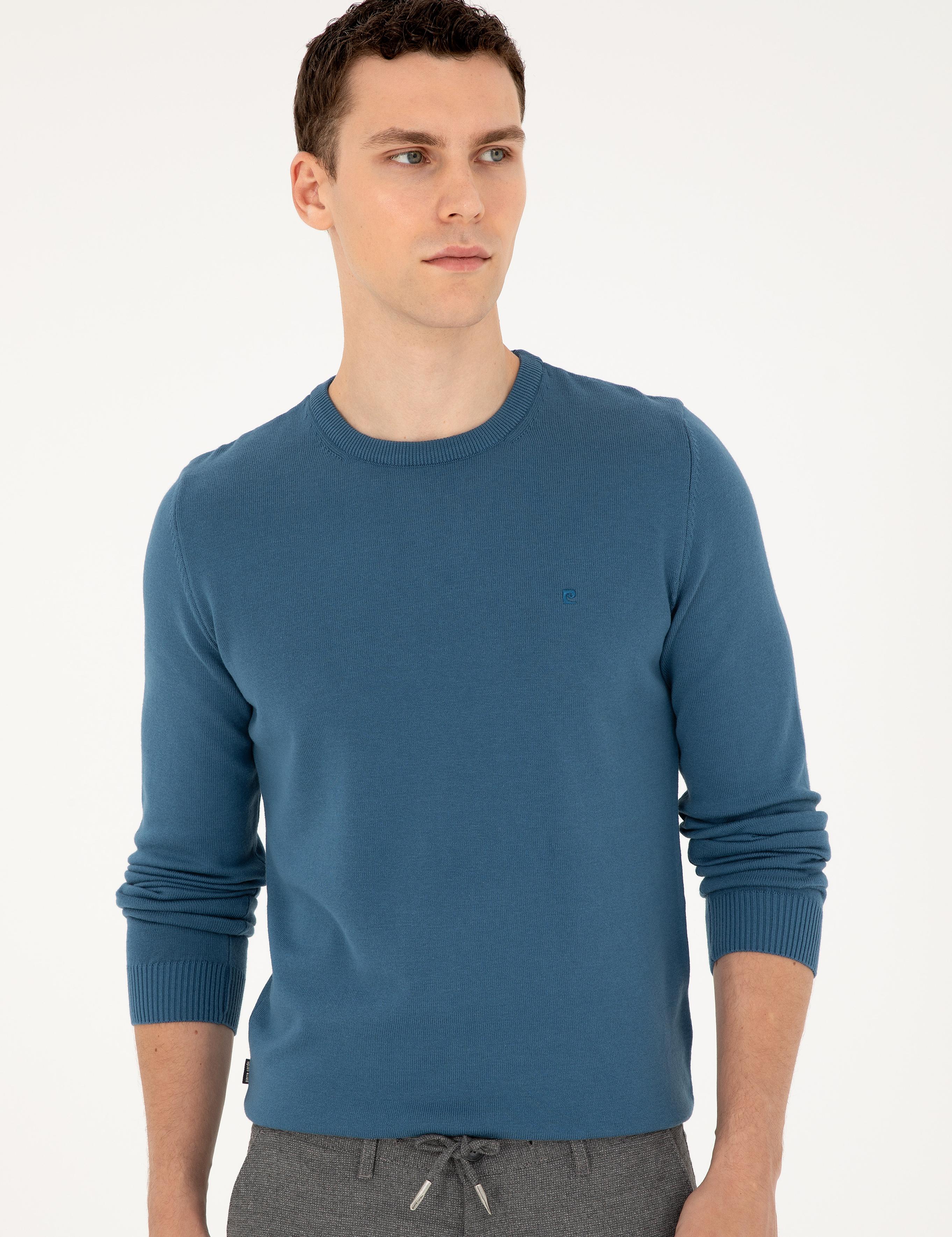 Kobalt Slim Fit Bisiklet Yaka Basic Triko Kazak