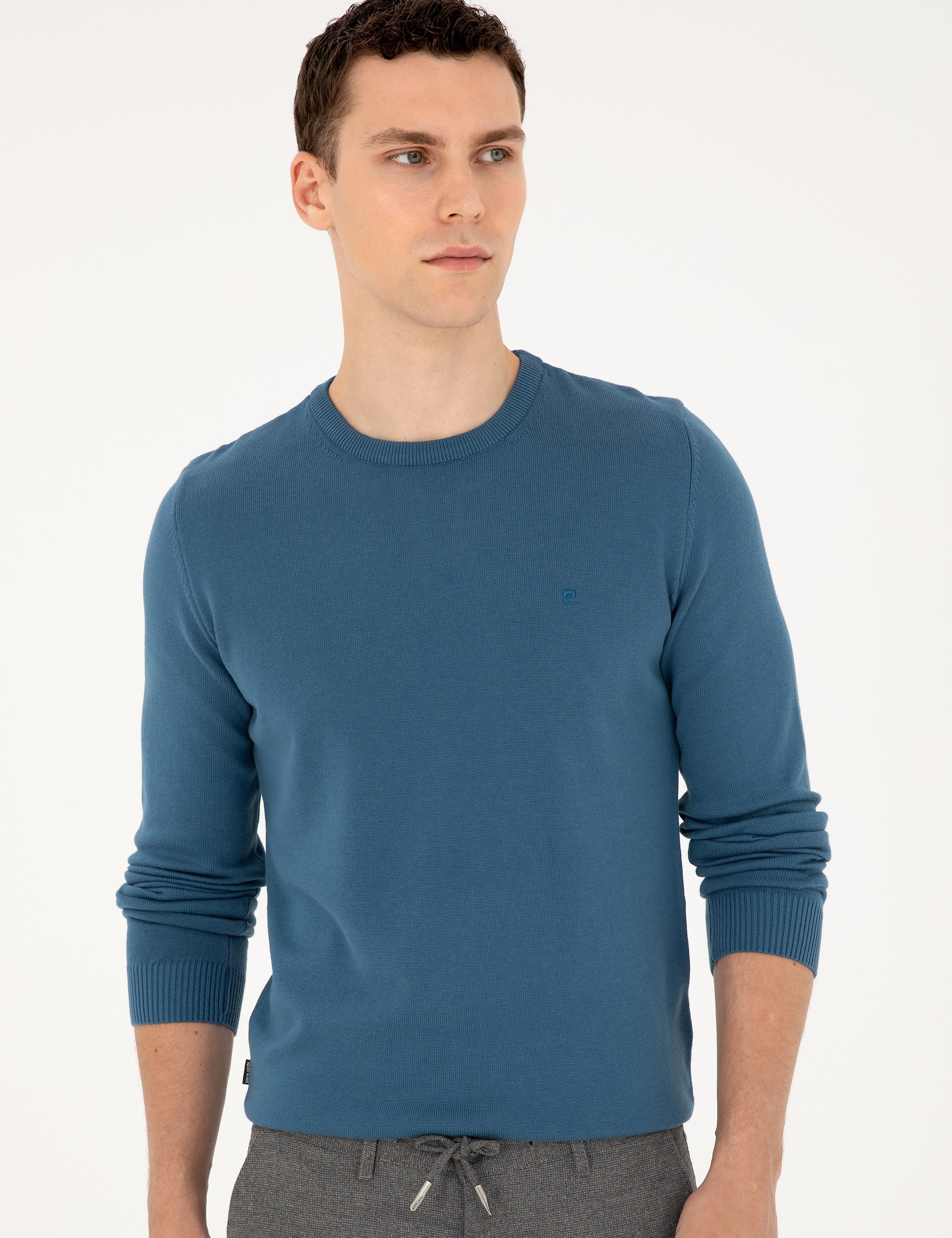 Kobalt Slim Fit Bisiklet Yaka Basic Triko Kazak