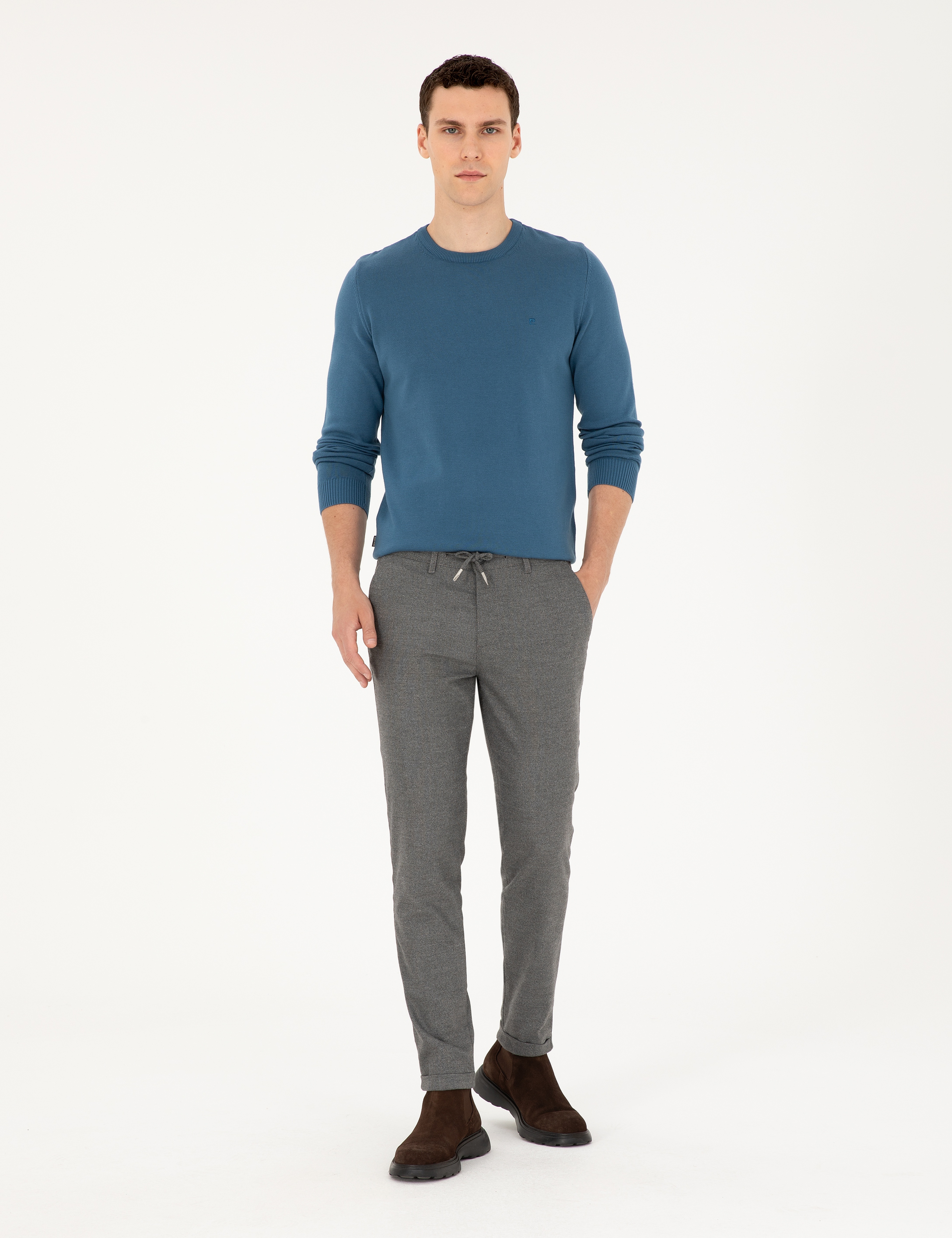 Kobalt Slim Fit Bisiklet Yaka Basic Triko Kazak - Image 4