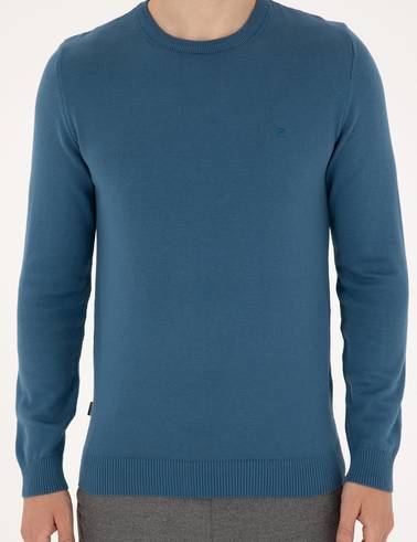 Kobalt Slim Fit Bisiklet Yaka Basic Triko Kazak