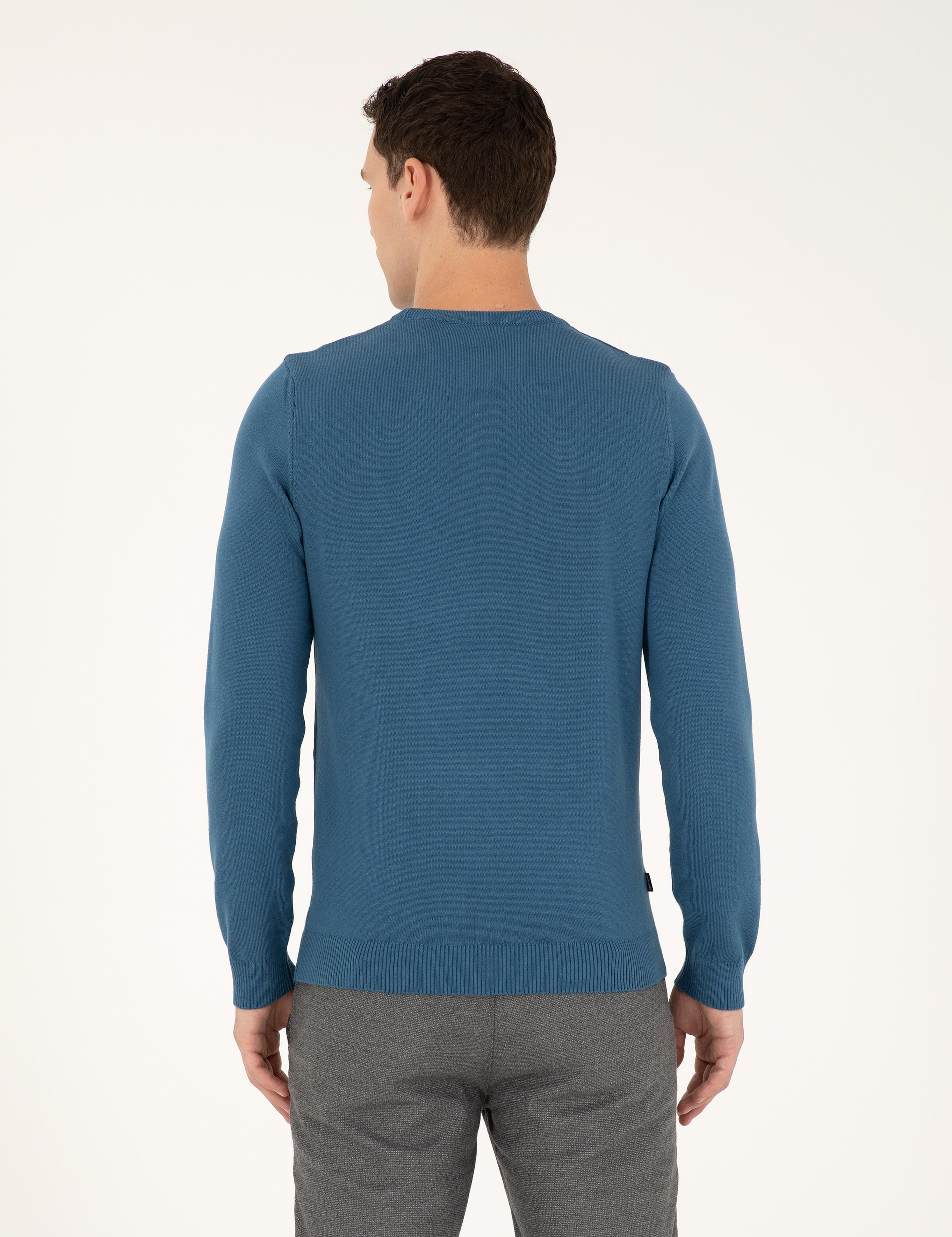 Kobalt Slim Fit Bisiklet Yaka Basic Triko Kazak