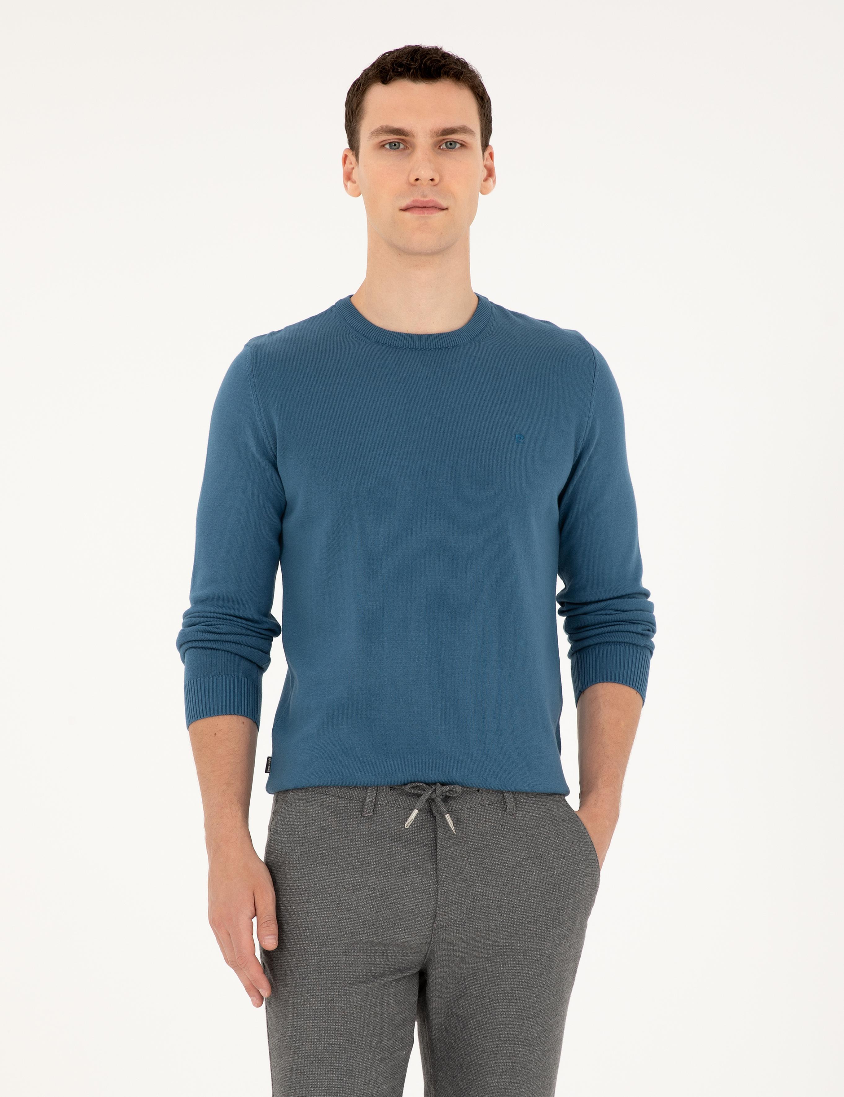 Kobalt Slim Fit Bisiklet Yaka Basic Triko Kazak