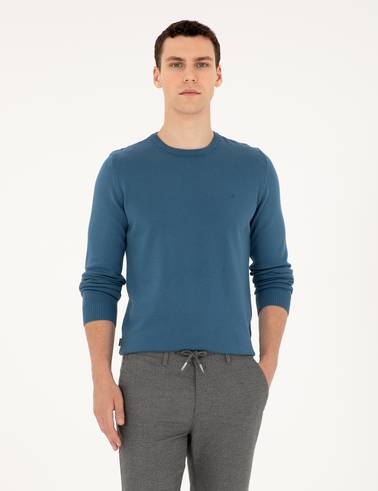 Kobalt Slim Fit Bisiklet Yaka Basic Triko Kazak