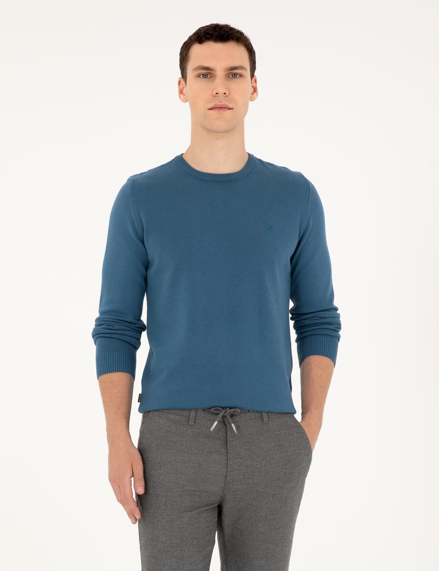 Kobalt Slim Fit Bisiklet Yaka Basic Triko Kazak