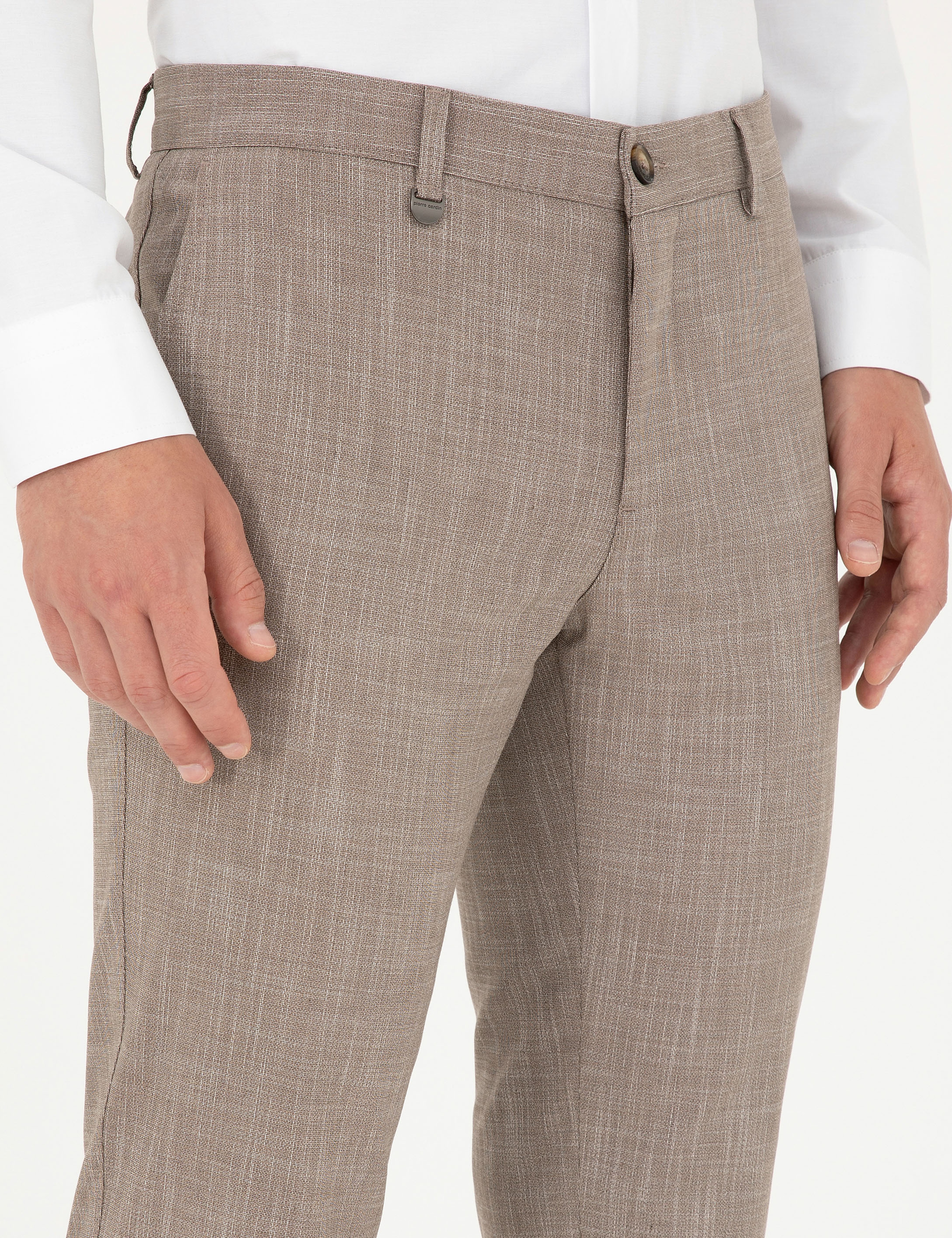 Bej Ex. Slim Fit Kumaş Pantolon - Image 5