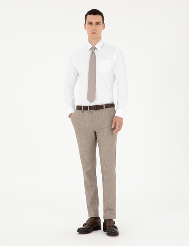 Bej Ex. Slim Fit Kumaş Pantolon