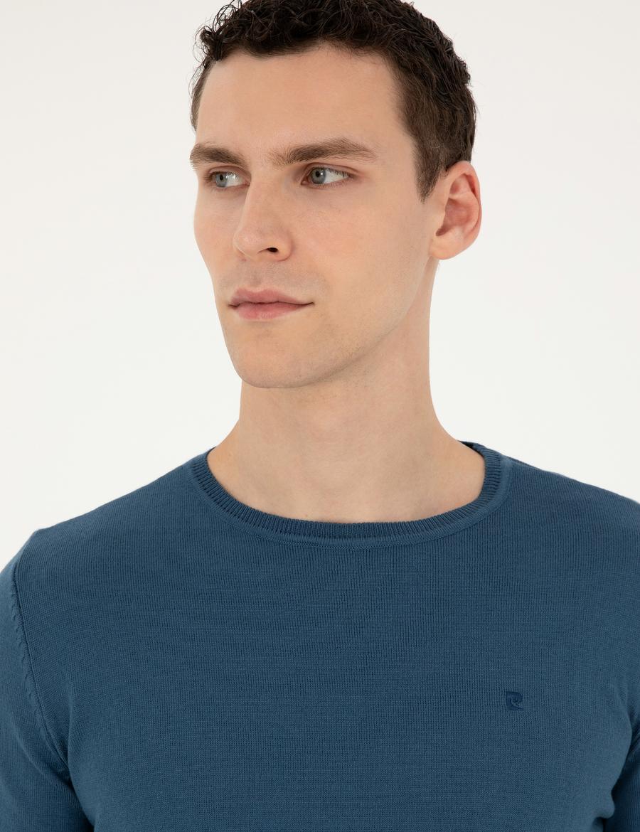 Kobalt Slim Fit Bisiklet Yaka Basic Triko Kazak