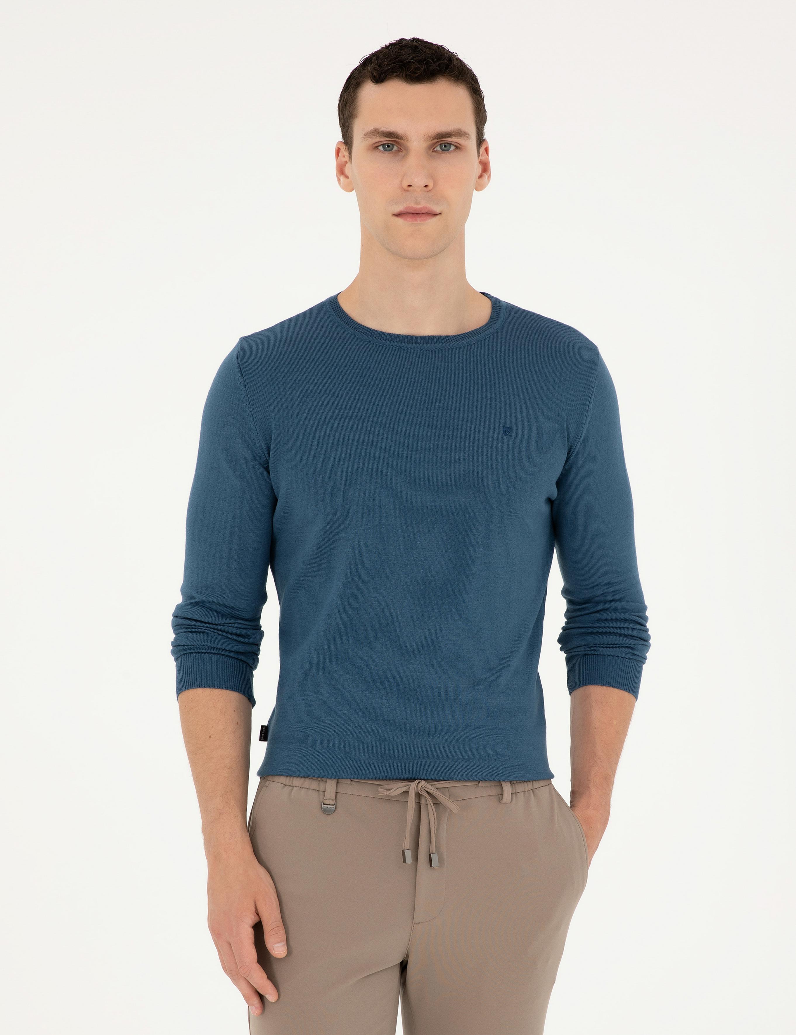 Kobalt Slim Fit Bisiklet Yaka Basic Triko Kazak