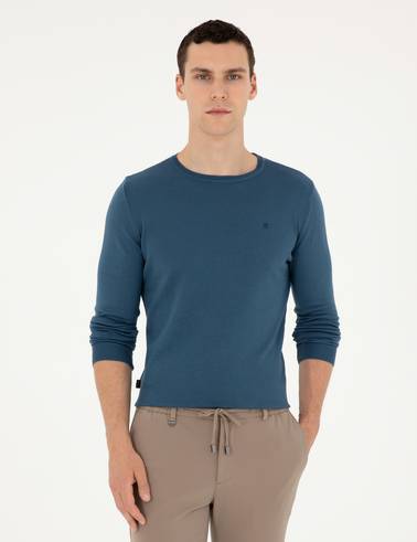 Kobalt Slim Fit Bisiklet Yaka Basic Triko Kazak