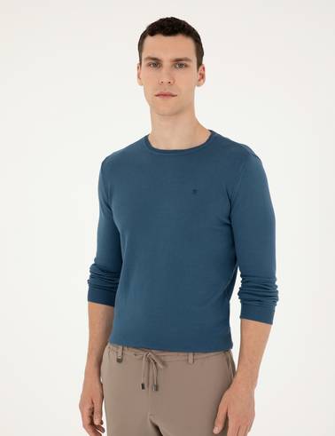 Kobalt Slim Fit Bisiklet Yaka Basic Triko Kazak