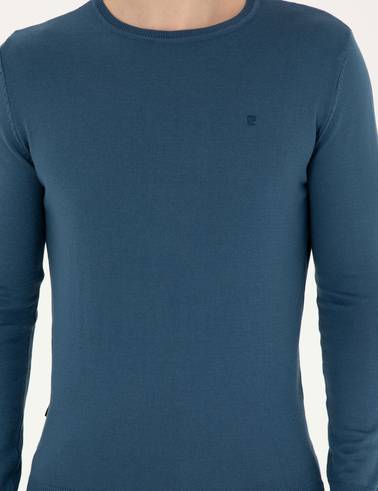 Kobalt Slim Fit Bisiklet Yaka Basic Triko Kazak