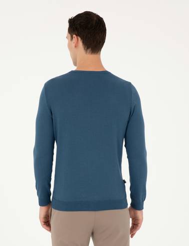 Kobalt Slim Fit Bisiklet Yaka Basic Triko Kazak