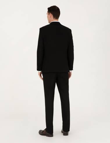 Siyah Slim Fit Çizgili Takım Elbise