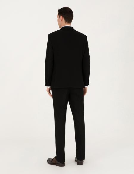 Siyah Slim Fit Çizgili Takım Elbise - 50292210014