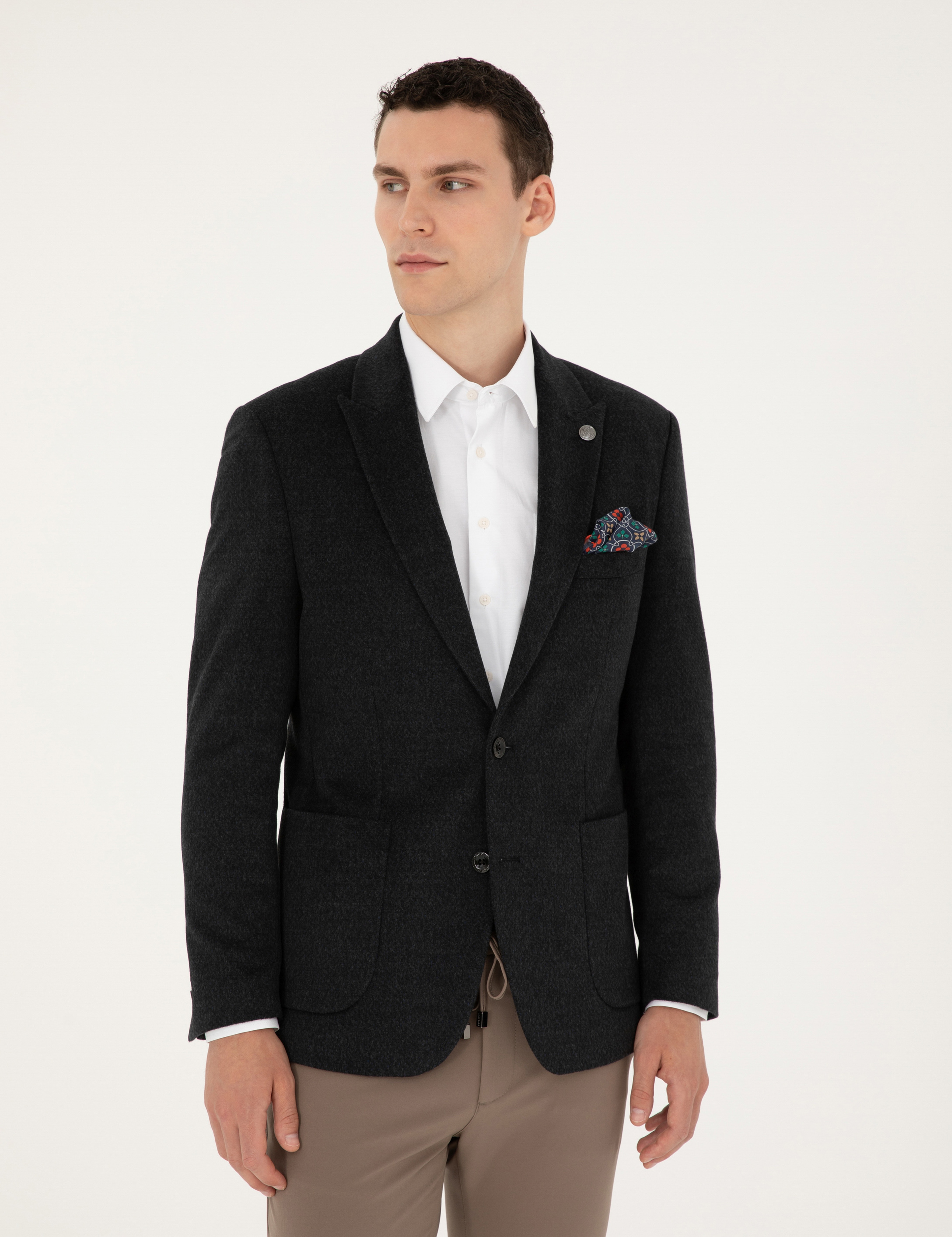 Antrasit Slim Fit Ceket - Image 3