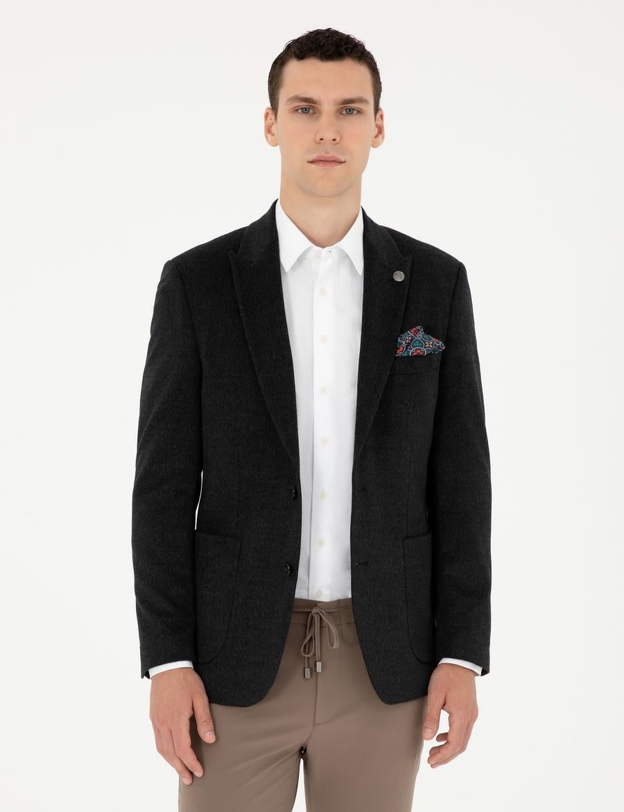 Antrasit Slim Fit Ceket