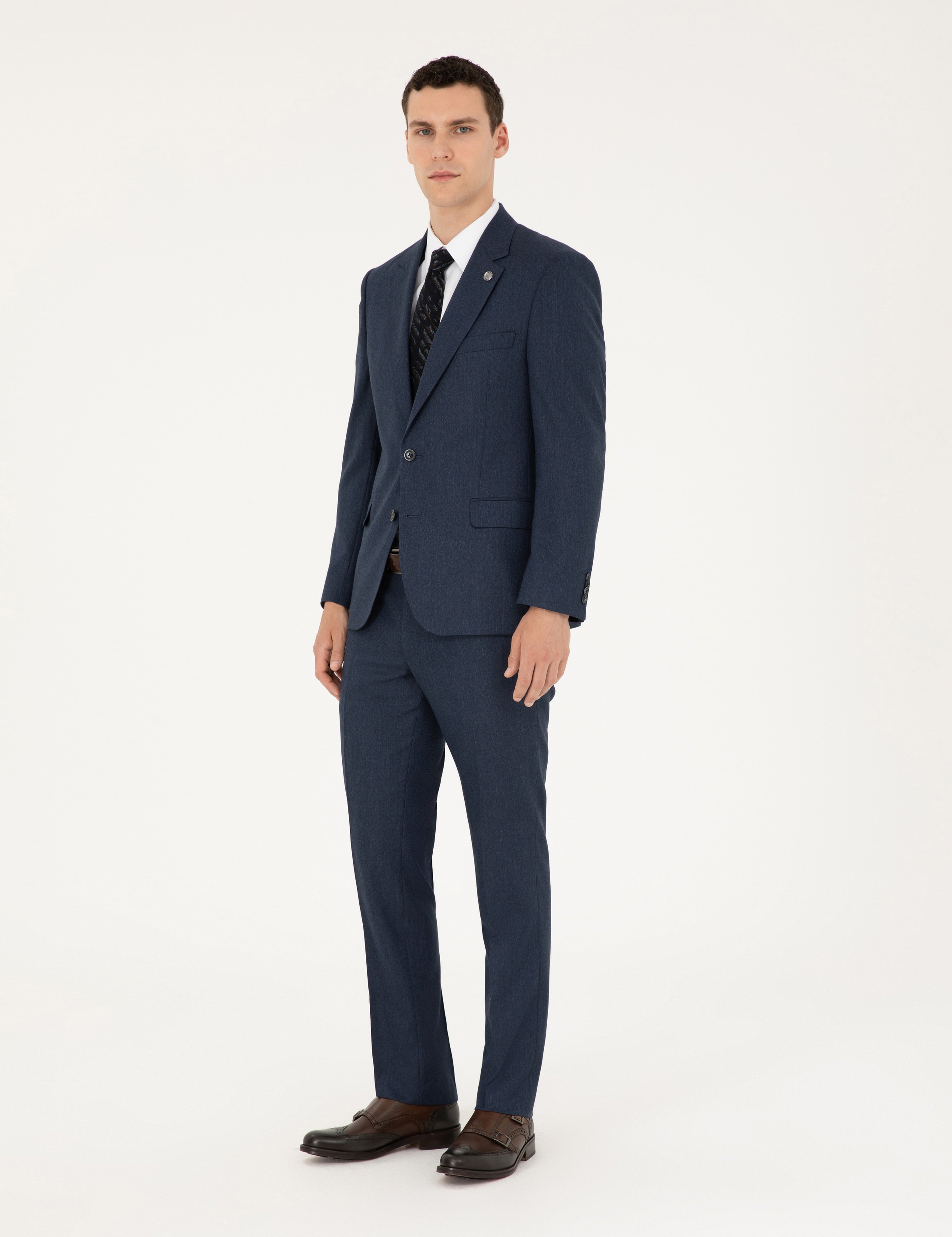 Lacivert Slim Fit Takım Elbise - Image 4