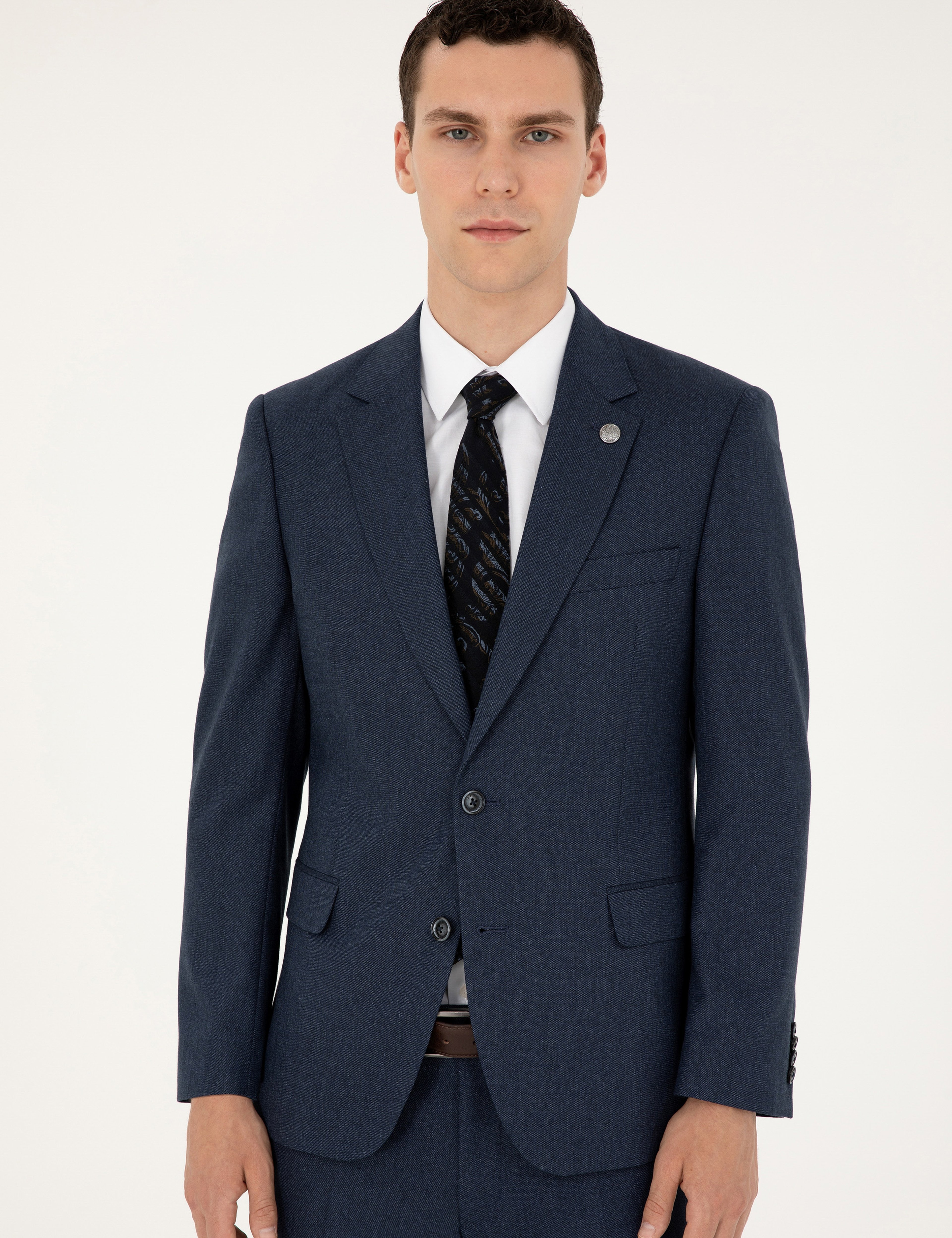Lacivert Slim Fit Takım Elbise - Image 3