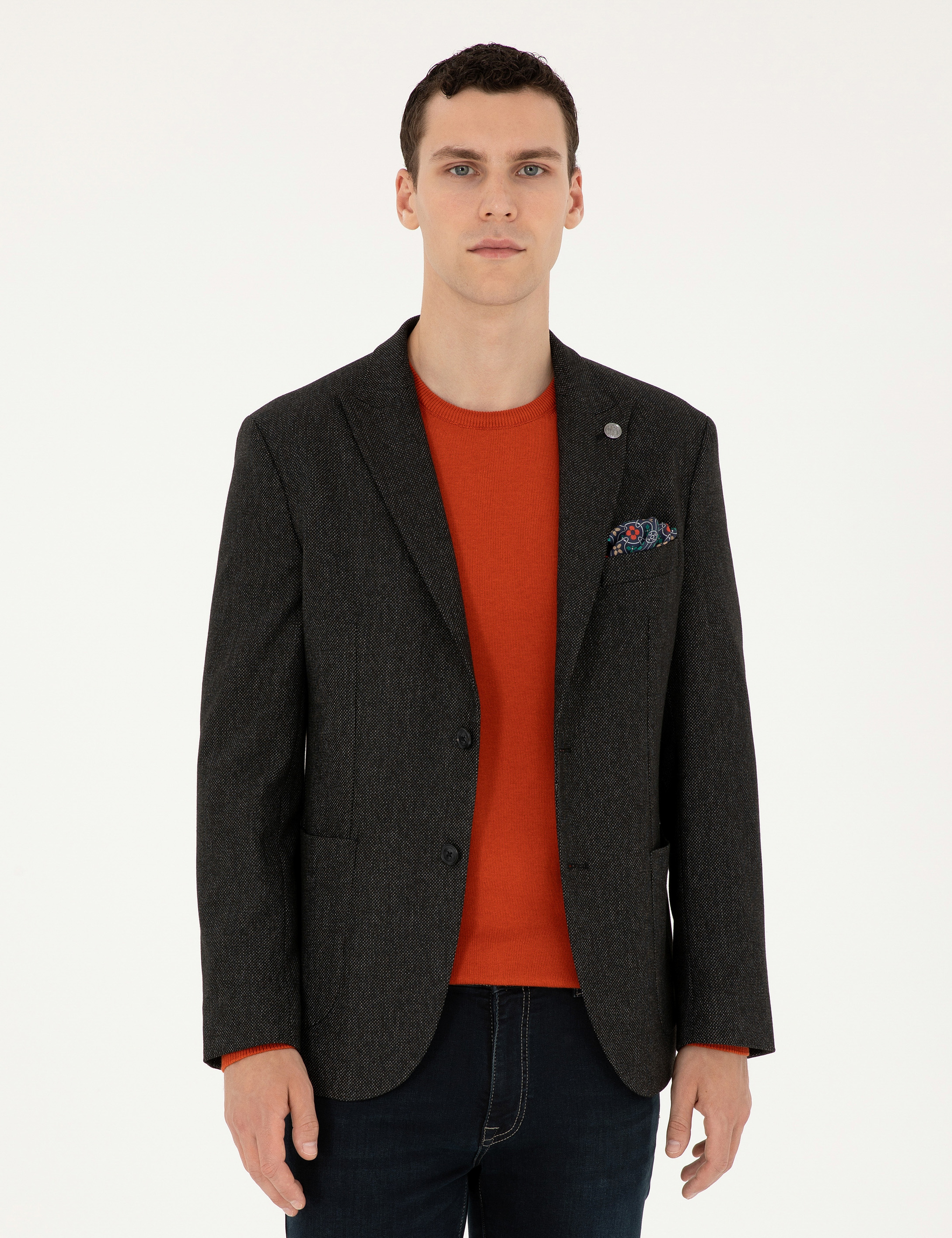 Siyah Slim Fit Ceket - Image 1