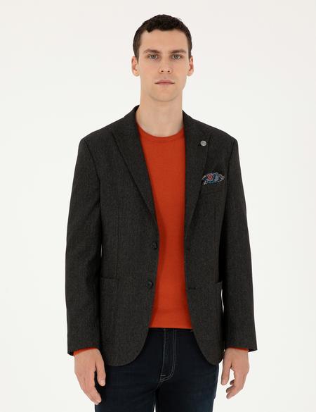 Siyah Slim Fit Ceket - 50292174005